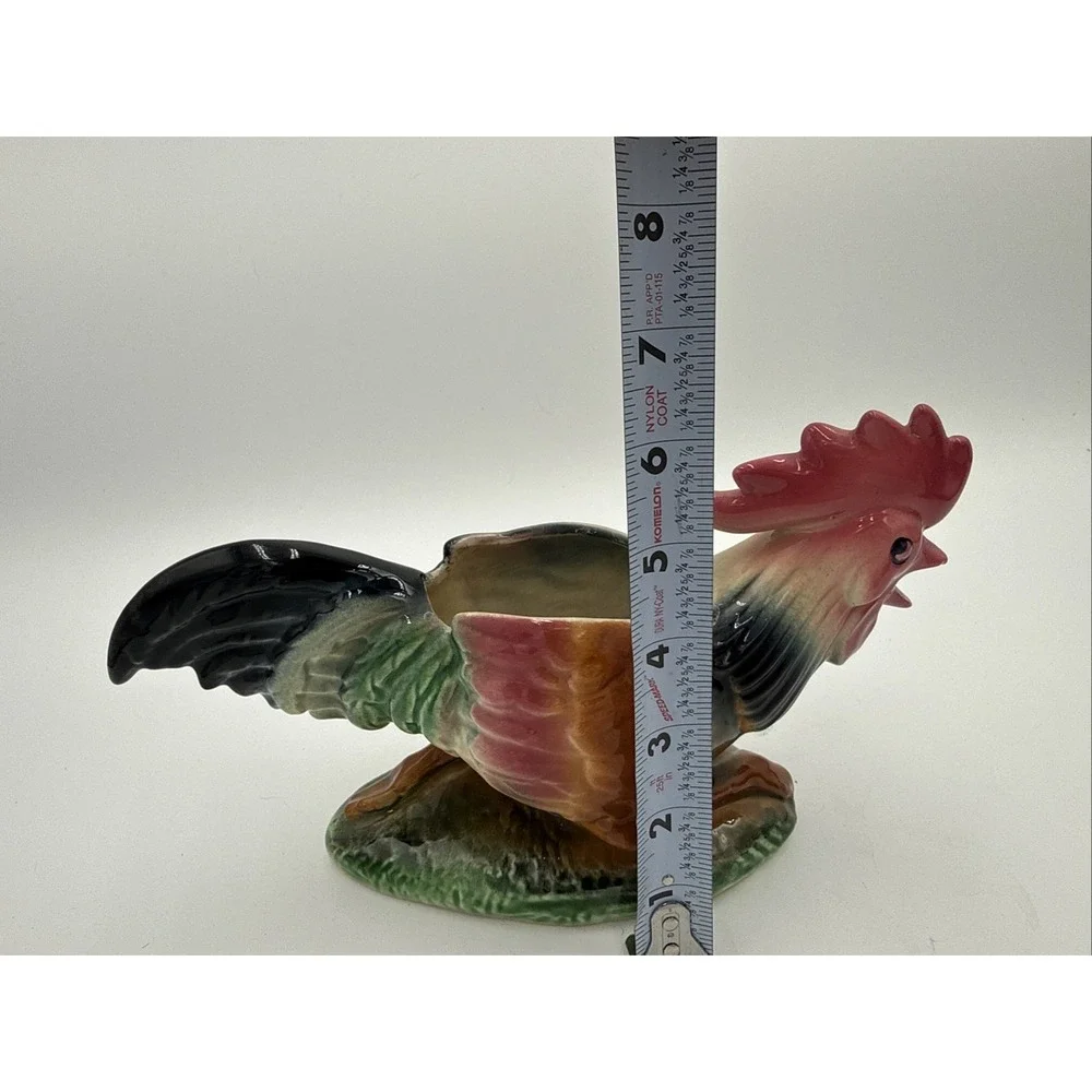 Vintage Rooster Chicken Planter Vase‎ Ceramic Farmhouse Country Cottage Decor